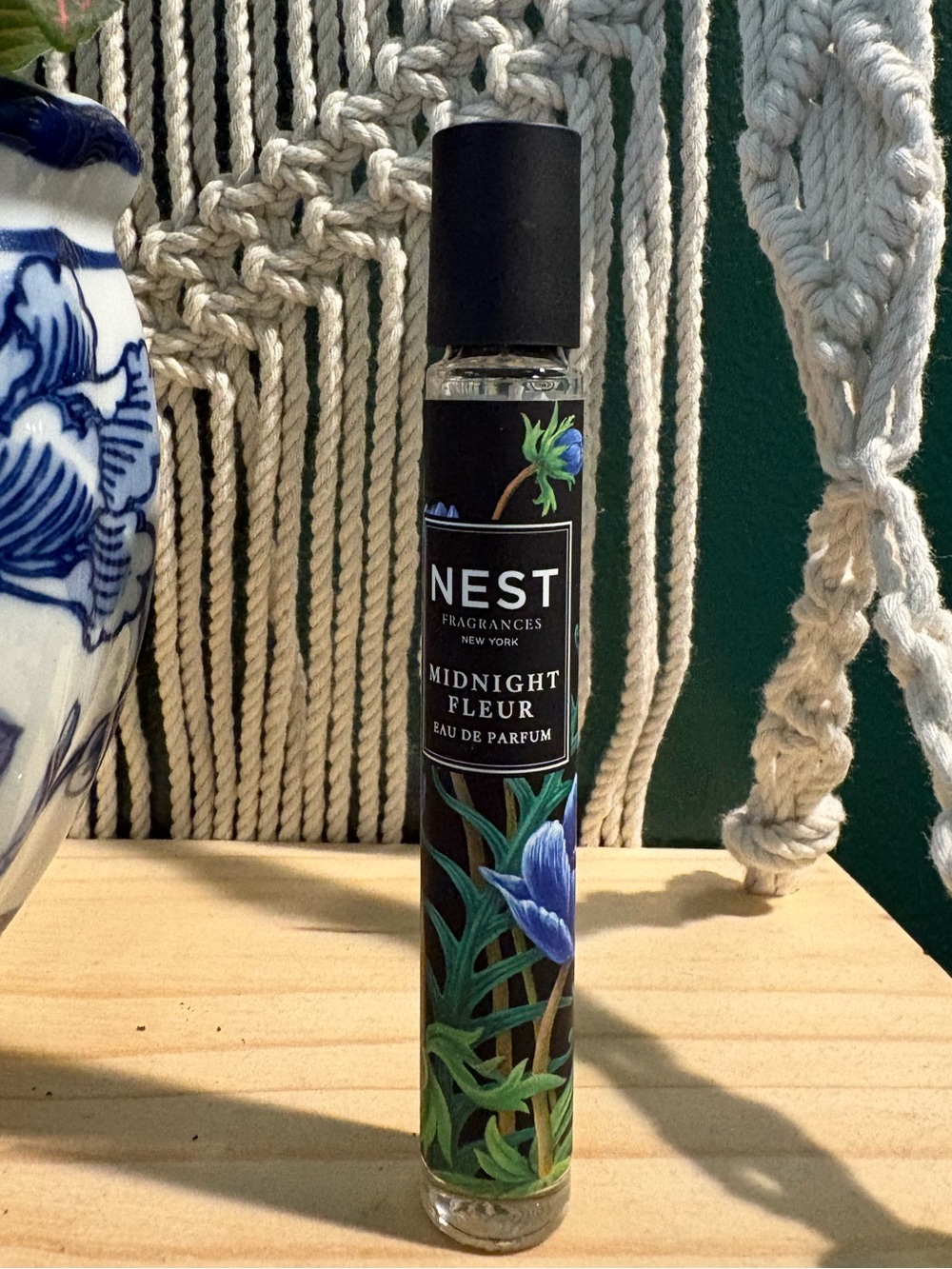 NEST Fragrances Midnight Fleur Rollerball - Black with Blue and Green Floral